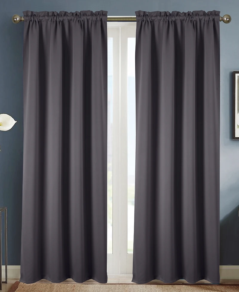 Rt Designers Collection Polyester Twilight Blackout Rod Pocket Curtain Panel