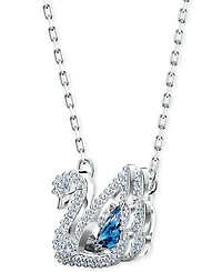 Swarovski Silver-Tone Cubic Zirconia Swan Pendant Necklace, 14-7/8" + 2" extender