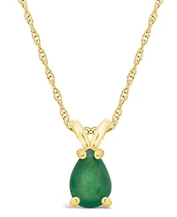 Emerald (3/4 ct. t.w.) Pendant Necklace 14k Yellow Gold (Also Ruby & Sapphire)