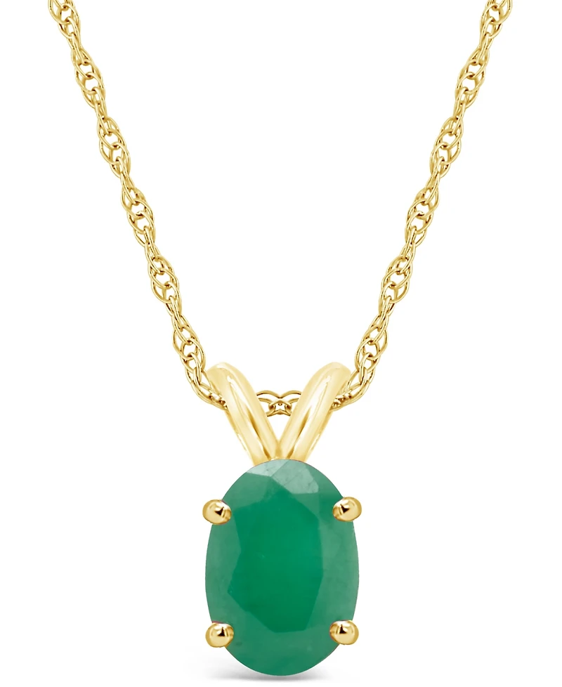 Emerald (3/4 ct. t.w.) Pendant Necklace in 14k Yellow Gold