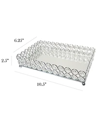 Elegant Designs Elipse Crystal Decorative Mirrored Jewelry or Makeup Vanity Organizer Tray