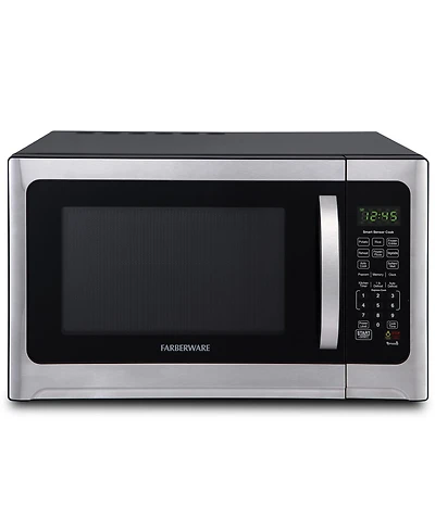 Farberware Professional FMO12AHTBKE 1.2 Cu. Ft. 1100-Watt Microwave Oven with Sensor Cooking, Stainless Steel/Black Body Wrap