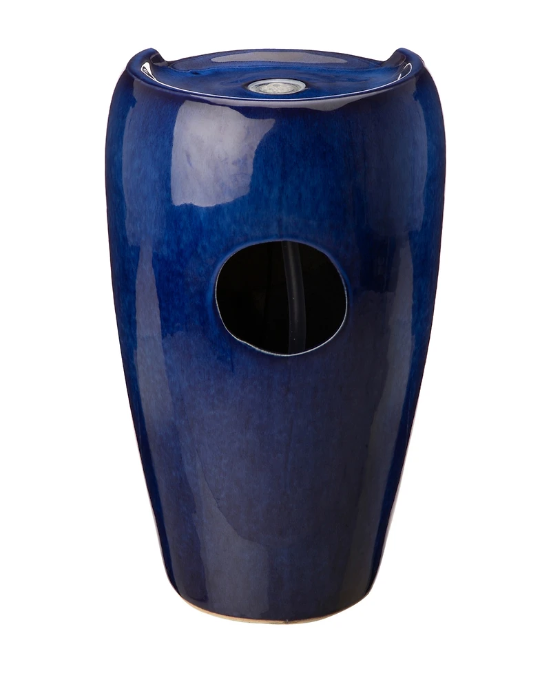 Glitzhome Cobalt Outdoor Fountain with Pump and Led Light
