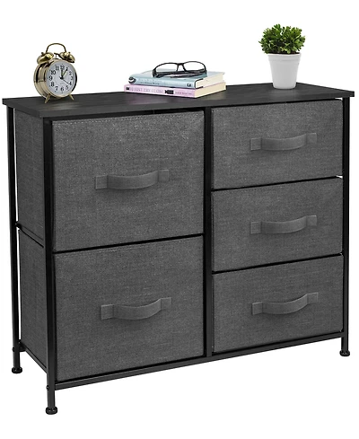 Sorbus Dresser with 5 Drawers - Storage Chest Organizer with Steel Frame, Wood Top, Handles