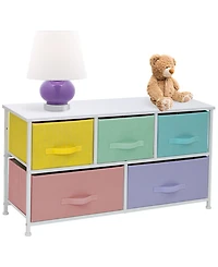 Sorbus 5 Drawers Dresser- Storage Unit with Steel Frame, Wood Top, Fabric Bins - for Bedroom, Closet