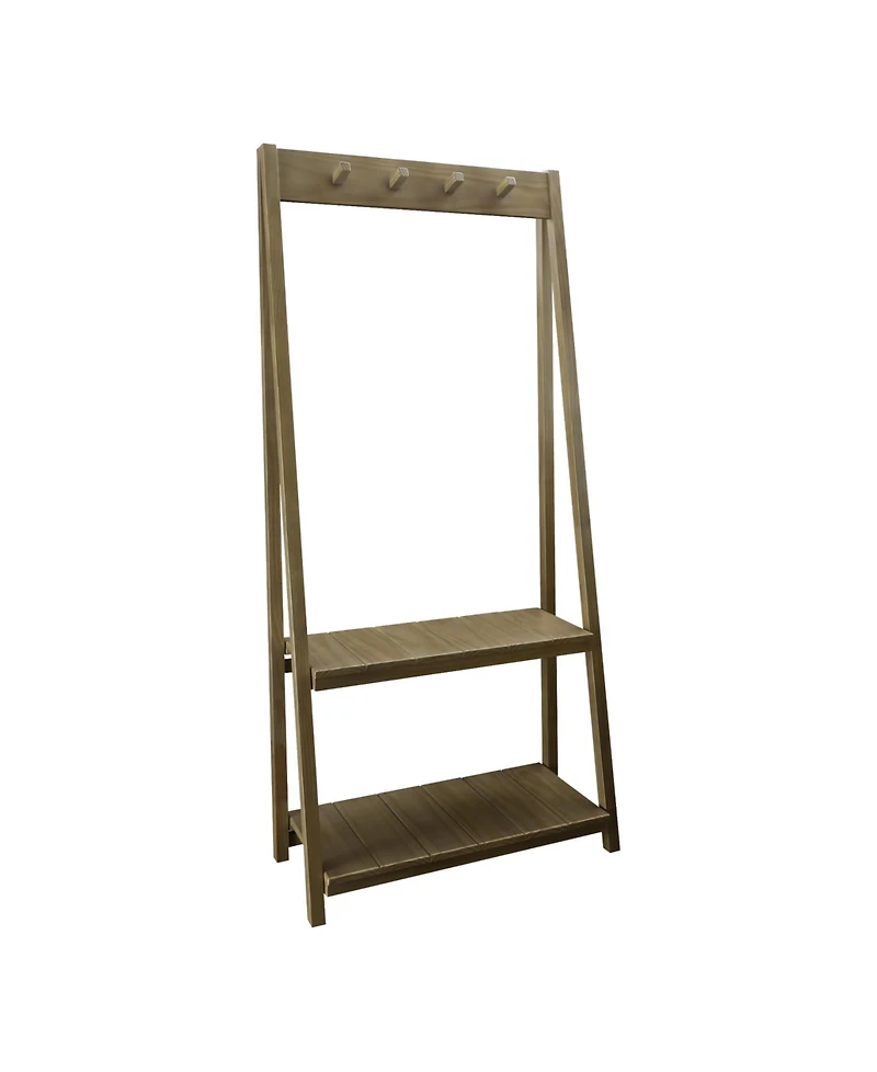 Yu Shan Essex Folding Coat Rack with 2 Shelves