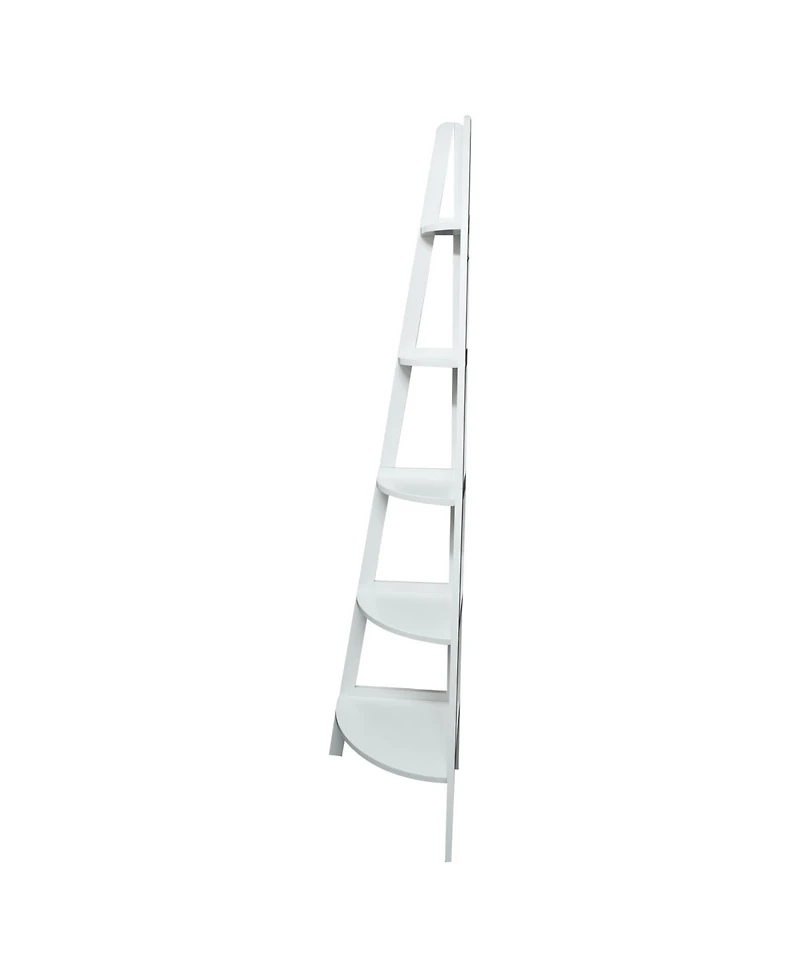 Yu Shan 5-Shelf Corner Ladder Bookcase