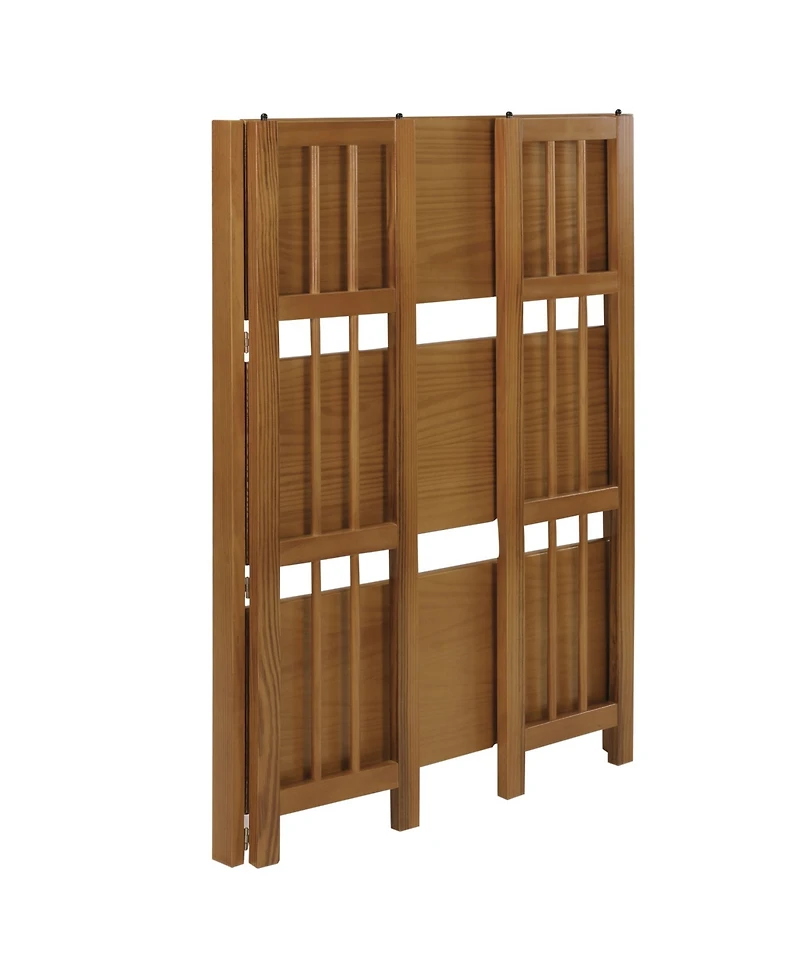 Yu Shan 3-Shelf Folding Stackable 27.5" Wide Bookcase