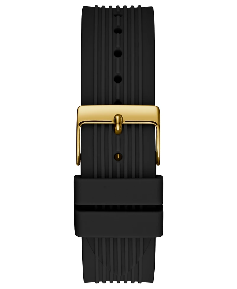 Guess Unisex Black Silicone Strap Watch 39mm