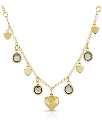 2028 Channels with Hearts Drop Necklace