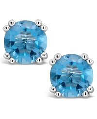Swiss Blue Topaz (3-1/10 ct. t.w.) Stud Earrings in Sterling Silver