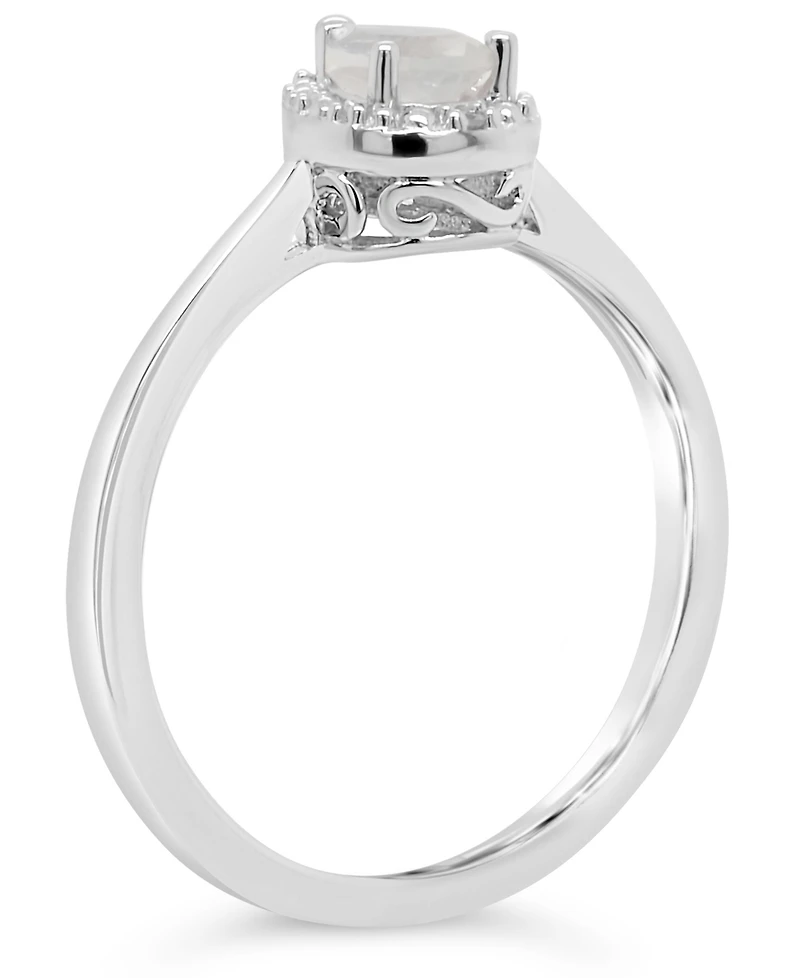 Swiss Blue Topaz (1/2 ct. t.w.) and Diamond Accent Pear Teardrop Ring Sterling Silver (Also Available Other Gemstones)