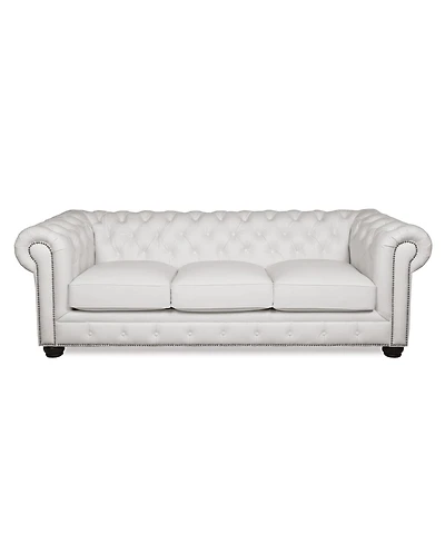 Alexandon Leather Chesterfield Tufted Sofa with Roll Arm
