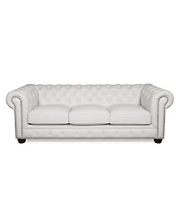 Alexandon Leather Chesterfield Tufted Sofa with Roll Arm