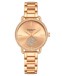 Stuhrling Women's Rose Gold Stainless Steel Bracelet Watch 38mm