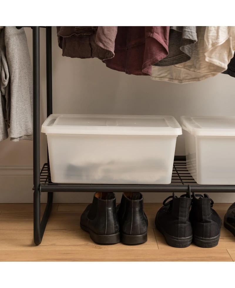 Iris Metal Freestanding Garment Rack with 3 Shelves