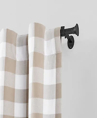 Elrene Home Fashions Shaker 0.75" Diameter Adjustable Curtain Rod Set with Minamilist Cap Finials