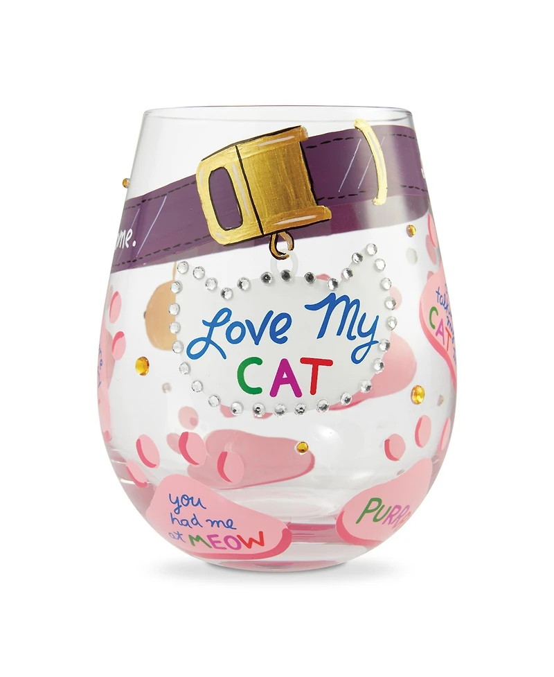 Enesco Lolita Love My Cat Stemless Wine Glass