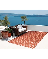 Long Street Looms Backyard BAC085 Rust 7'9" x 10'10" Outdoor Area Rug