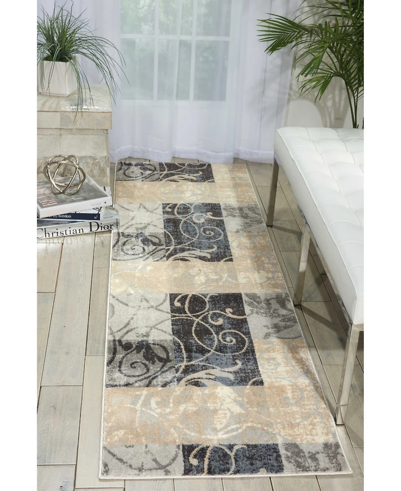 Long Street Looms Samuel SAM03 Multi 2'2" x 7'6" Runner Rug