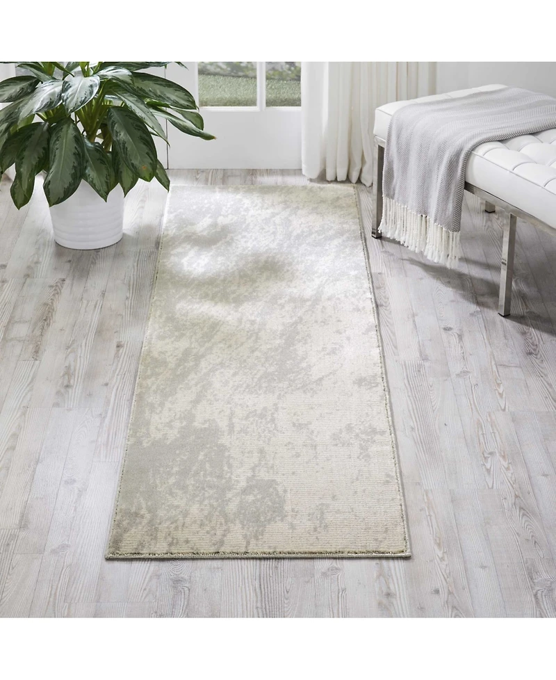 Long Street Looms Samuel SAM12 Ivory 2'2" x 7'6" Runner Rug