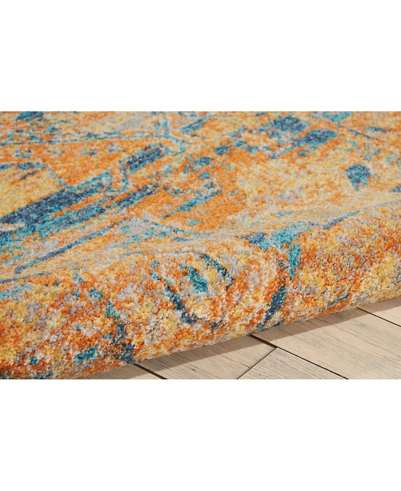 Long Street Looms Zeal ZEA07 Teal, Maize 3'9" x 5'9" Area Rug
