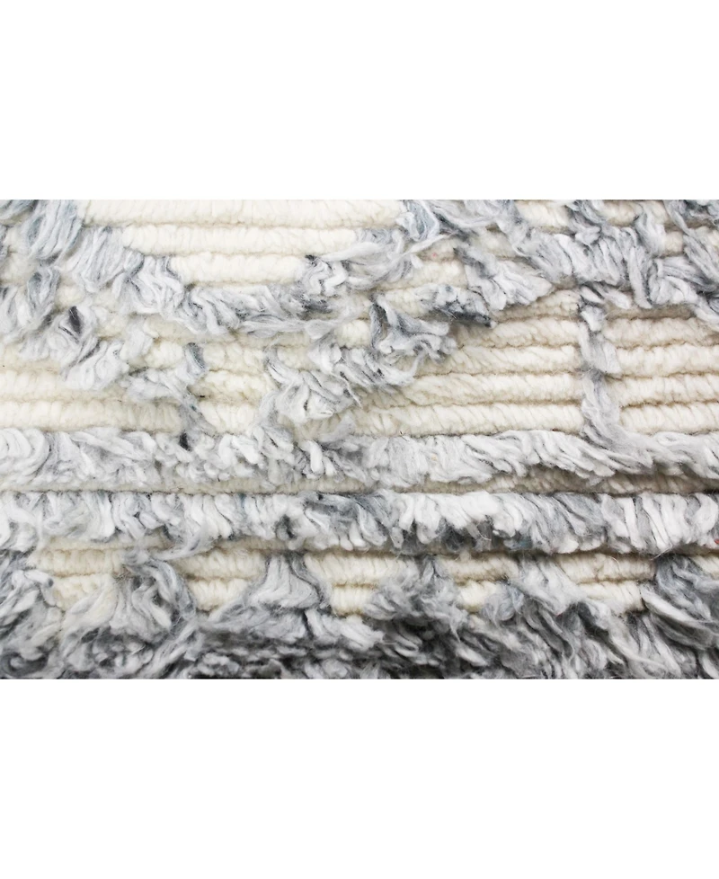Closeout! Bashian Natural Wool M133 Ivory and Blue 3'6" x 5'6" Area Rug