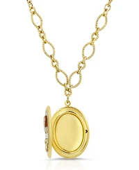 2028 Carnelian Cameo with Flowers Oval Locket Necklace