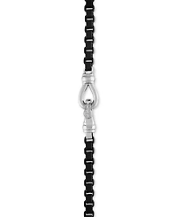 Esquire Men's Jewelry Men's Box Link 22" Chain Necklace in Black Enamel over Stainless Steel (Also in Red & Blue Enamel), Created for Macy's