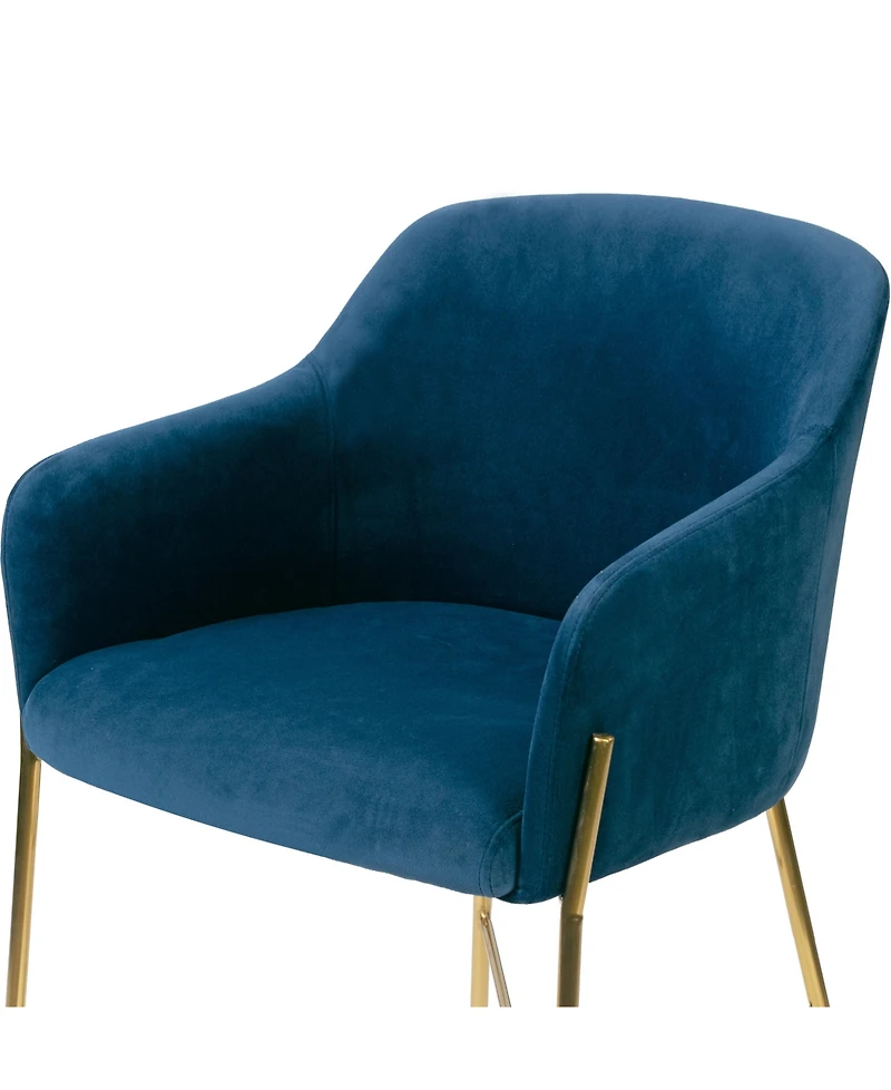Glamour Home Ana Velvet Arm Dining Chair with Metal Legs