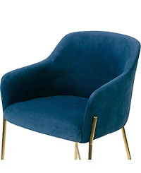 Glamour Home Ana Velvet Arm Dining Chair with Metal Legs