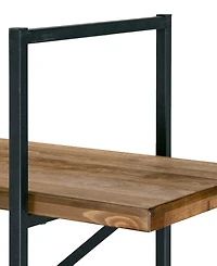 Glamour Home Ailis 56" Pine Wood Metal Frame Etagere Three Wide Shelf Bookcase Media Center