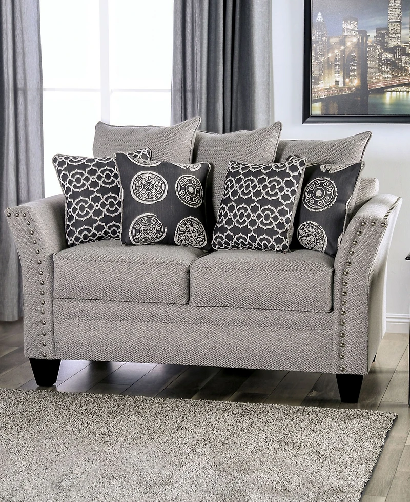 Furniture of America Boulder Creek Upholstered Love Seat