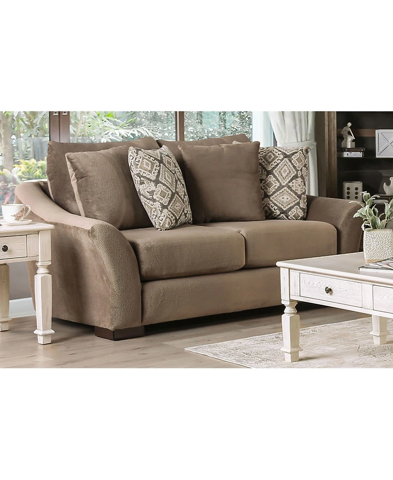 Furniture of America Mallena Upholstered Love Seat