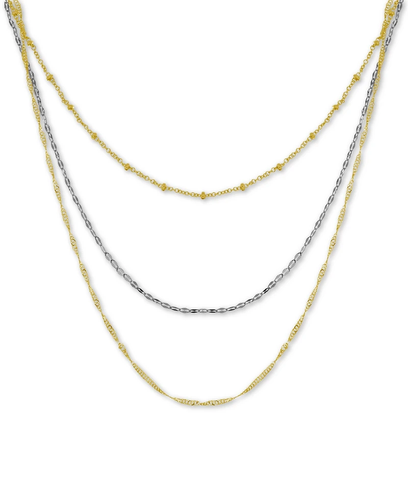 And Now This Silver Plated Multi-Chain 18" Layered Statement Necklace