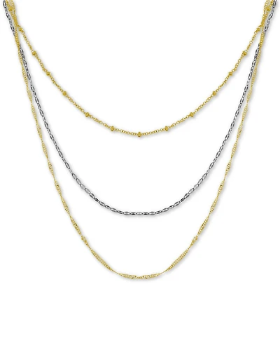And Now This Silver Plated Multi-Chain 18" Layered Statement Necklace
