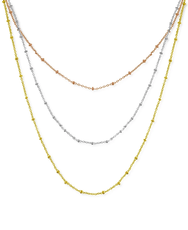 And Now This Silver Plated Beaded 18" Layered Necklace