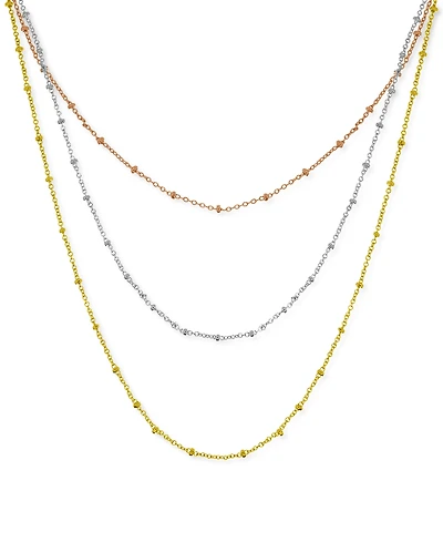 And Now This Silver Plated Beaded 18" Layered Necklace