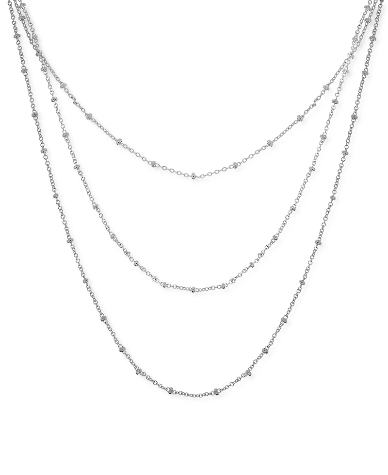 And Now This Silver Plated Beaded 18" Layered Necklace