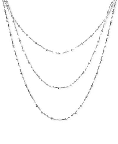 And Now This Silver Plated Beaded 18" Layered Necklace