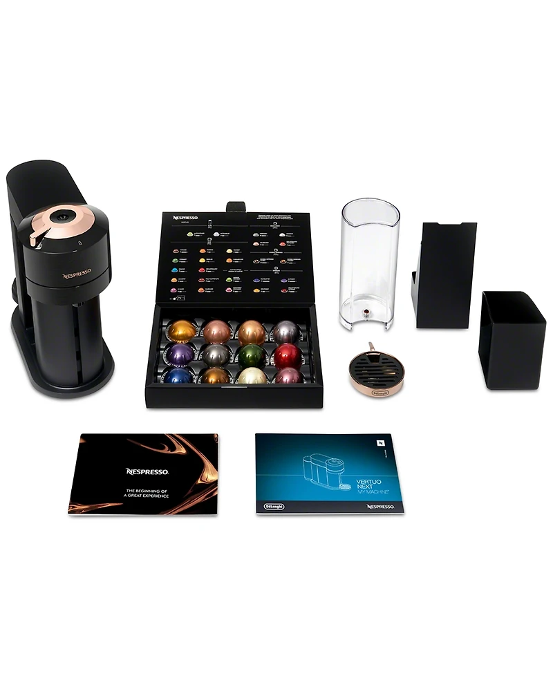 Nespresso Vertuo Next Premium Coffee and Espresso Machine by De'Longhi in Black Rose Gold