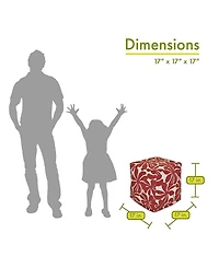 Majestic Home Goods Pentation Ottoman Pouf Cube 17" x