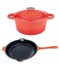 BergHOFF Neo 3pc Cast Iron Cookware Set, Fry Pan & Round Dutch Oven