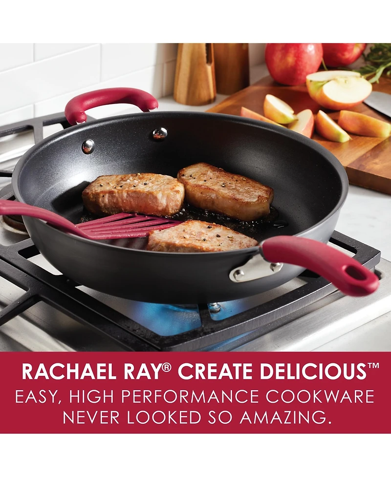 Rachael Ray Create Delicious Hard-Anodized Aluminum 12.5" Nonstick Deep Skillet