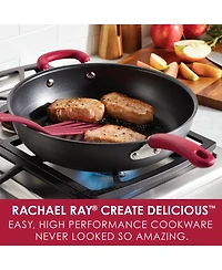 Rachael Ray Create Delicious Hard-Anodized Aluminum 12.5" Nonstick Deep Skillet