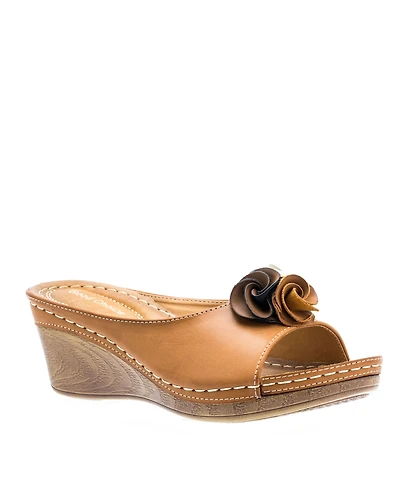 Gc Shoes Women's Sydney Rosette Wedge Sandals