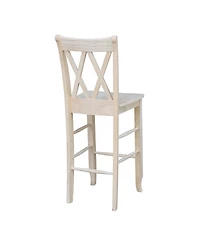 International Concepts Double X-Back Bar Height Stool
