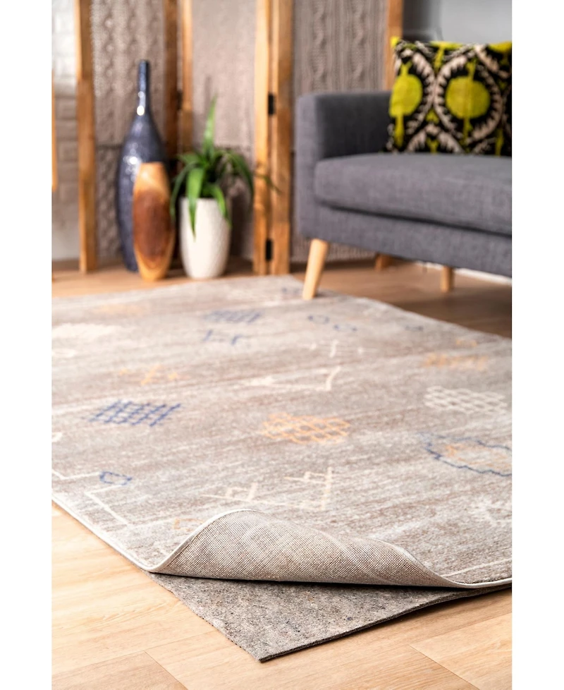 nuLoom Premium Pet Pad Premium Pet-Friendly Non-Slip Grip Gray 8' x 10' Rug Pad