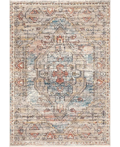 nuLoom Delicate Prima Persian Vintage-Inspired Beige 5'3" x 7'3" Area Rug