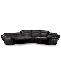 Lenardo 5-Pc. Leather Sectional with Power Motion Recliners